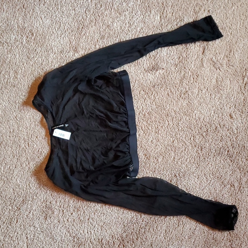 Torrid Mesh Long Sleeve Under-It-All Crop Top/Bralette. Torrid size 0/L/12